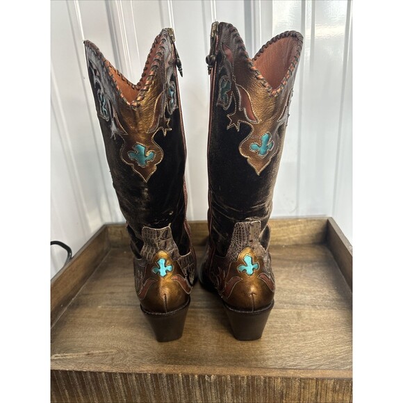 Donald J Pliner Western Couture Croc Embossed Velvet Boots  display picture 1